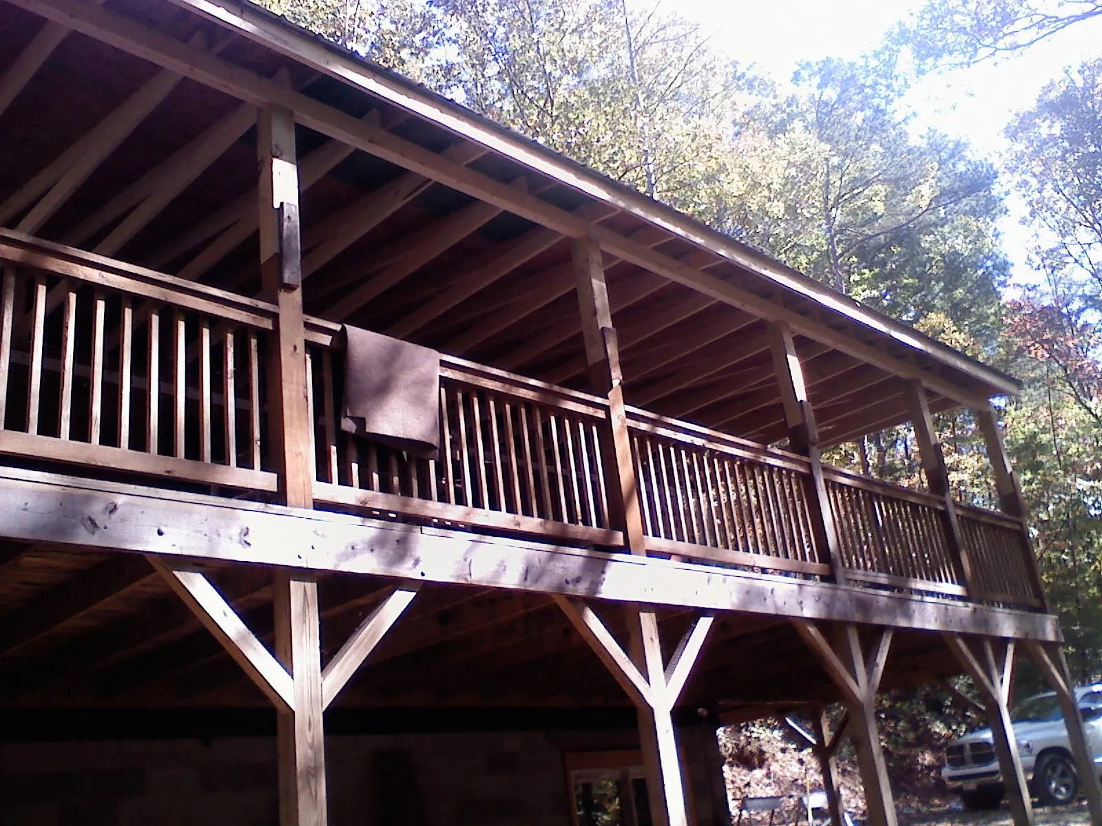 Timber framing under a new elevated porch and deck — Roof Leak Repair in Carson by Roofing Brothers